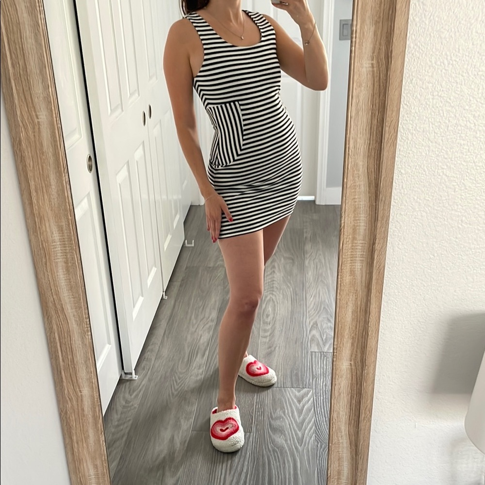 Striped Black and White Tank Dress